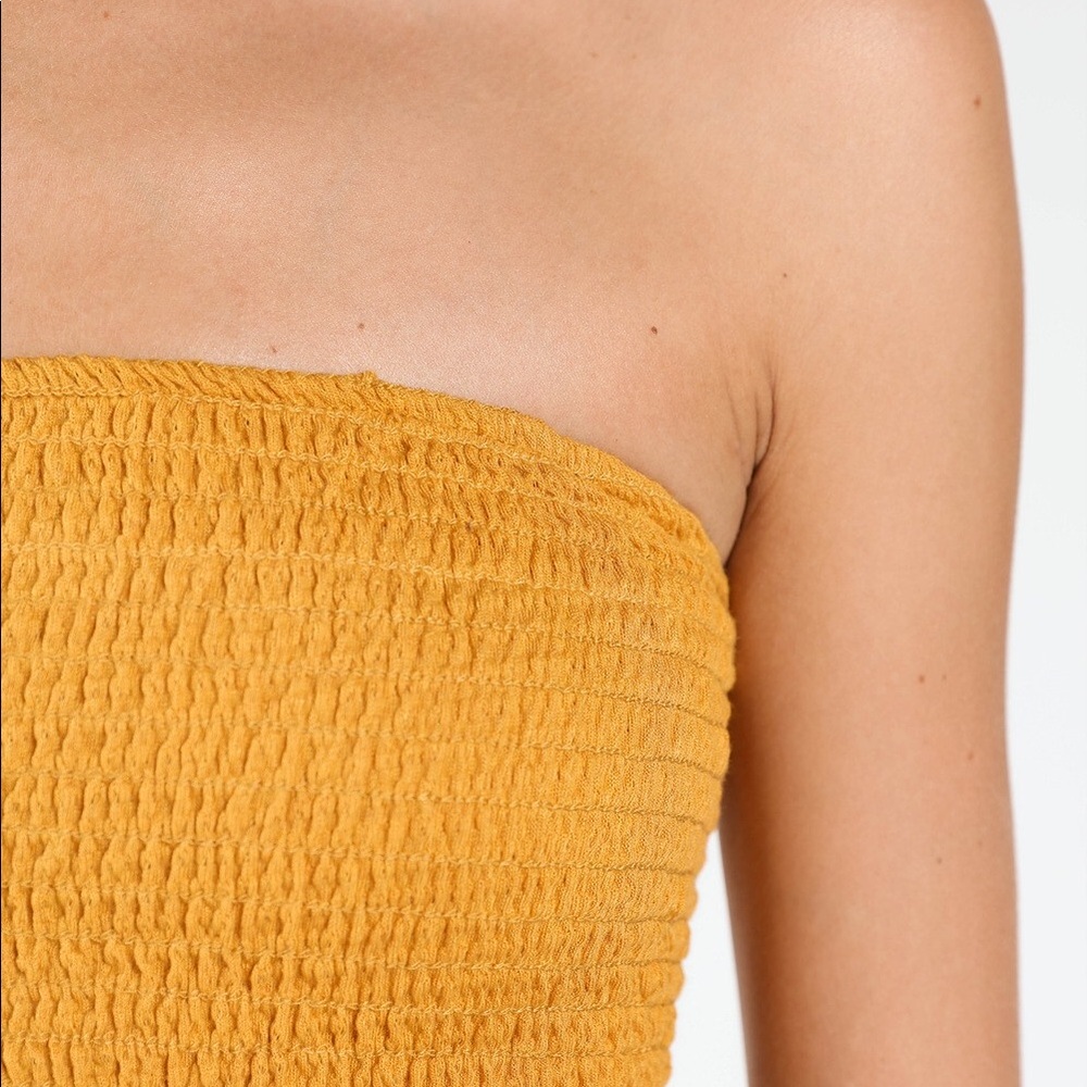 SOLID TUBE TOP WITH LETTUCE HEM - Picture 4 of 5